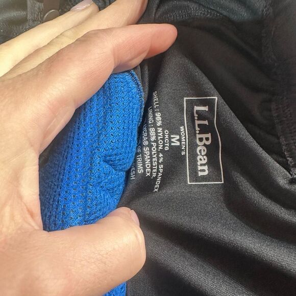 LL Bean Comfort Cycling Capris Pants‎ Removable Shorts Size Medium Black Hiking - Picture 13 of 16